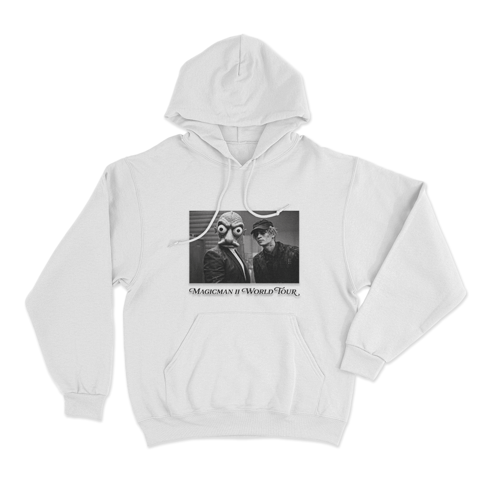 MAGICMAN II World Tour Masked Photo Unisex Hoodie White MAGICMAN II World Tour Masked Photo Unisex Hoodie White